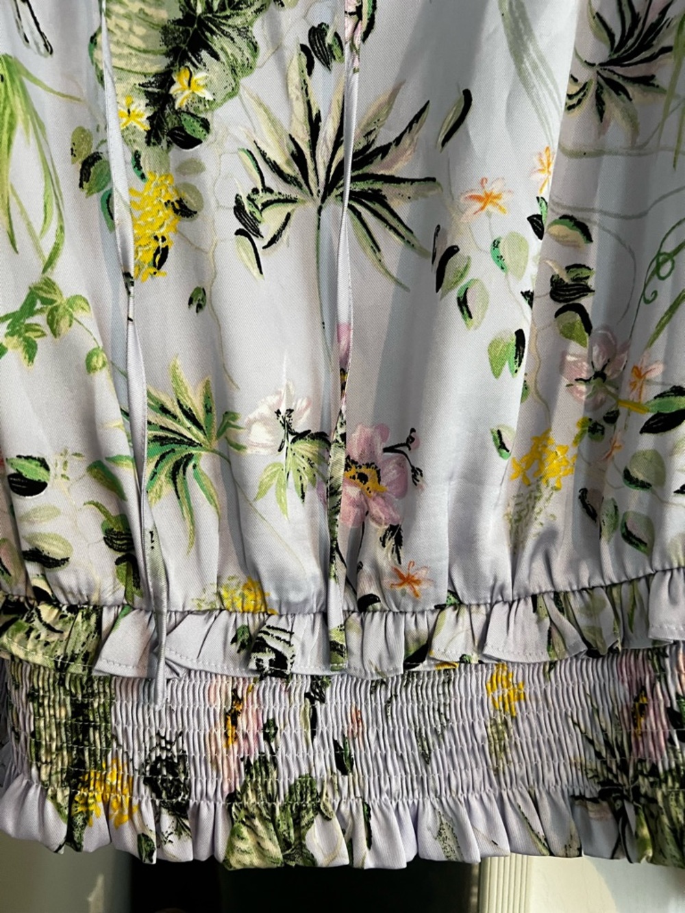 INC International Concepts Lavender Botanical Print Blouse - Picture 6 of 7